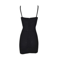 2003 Dolce & Gabbana Black Silk Blend Corset Pin-Up Micro Mini Dress