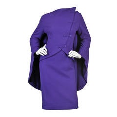 1950s Architectural Cape-Backed Jacket + Dress Ensemble at 1stDibs