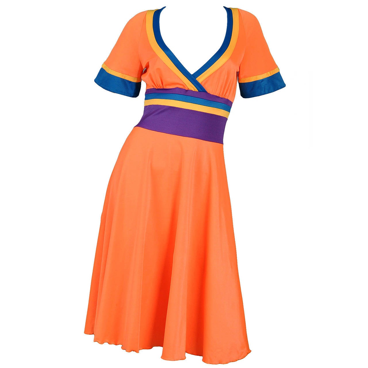 Giorgio di Sant'Angelo Colorblocked 1970s Dress