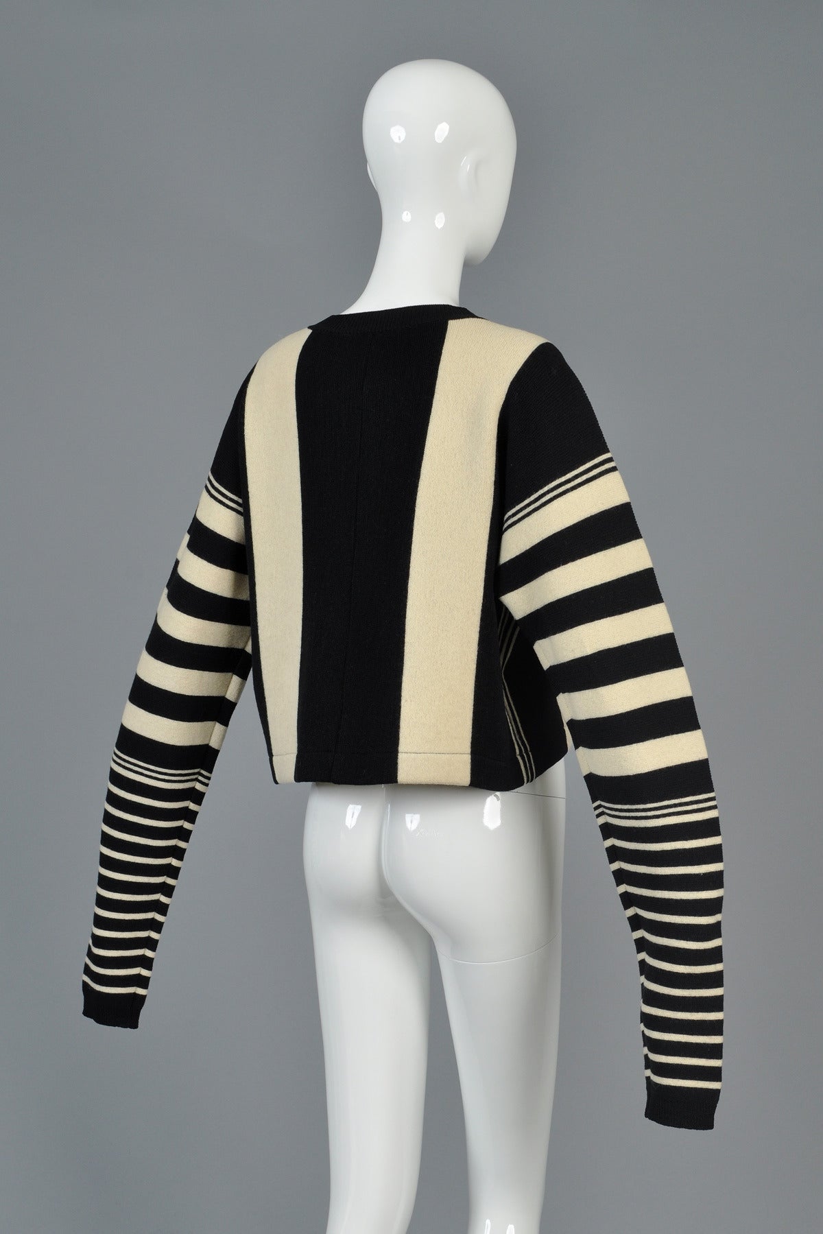Workshop by Yohji Yamamoto Graphic Striped Cardigan Sweater 2