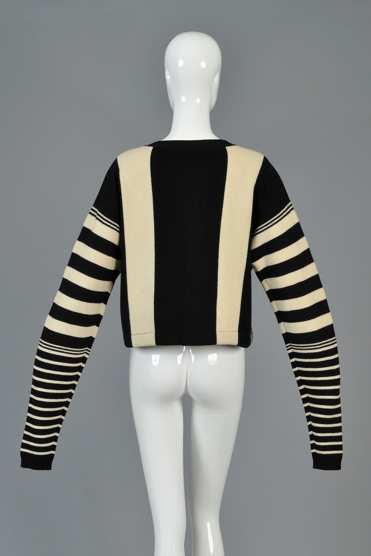 Workshop by Yohji Yamamoto Graphic Striped Cardigan Sweater 3