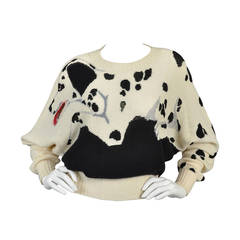 Krizia 1980s Black and White Dalmatian Sweater Vintage Krizia 1980s Black and White Dalmatian Sweater