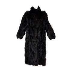 Vintage Convertible 3-way Shaggy Black Fox Fur Coat