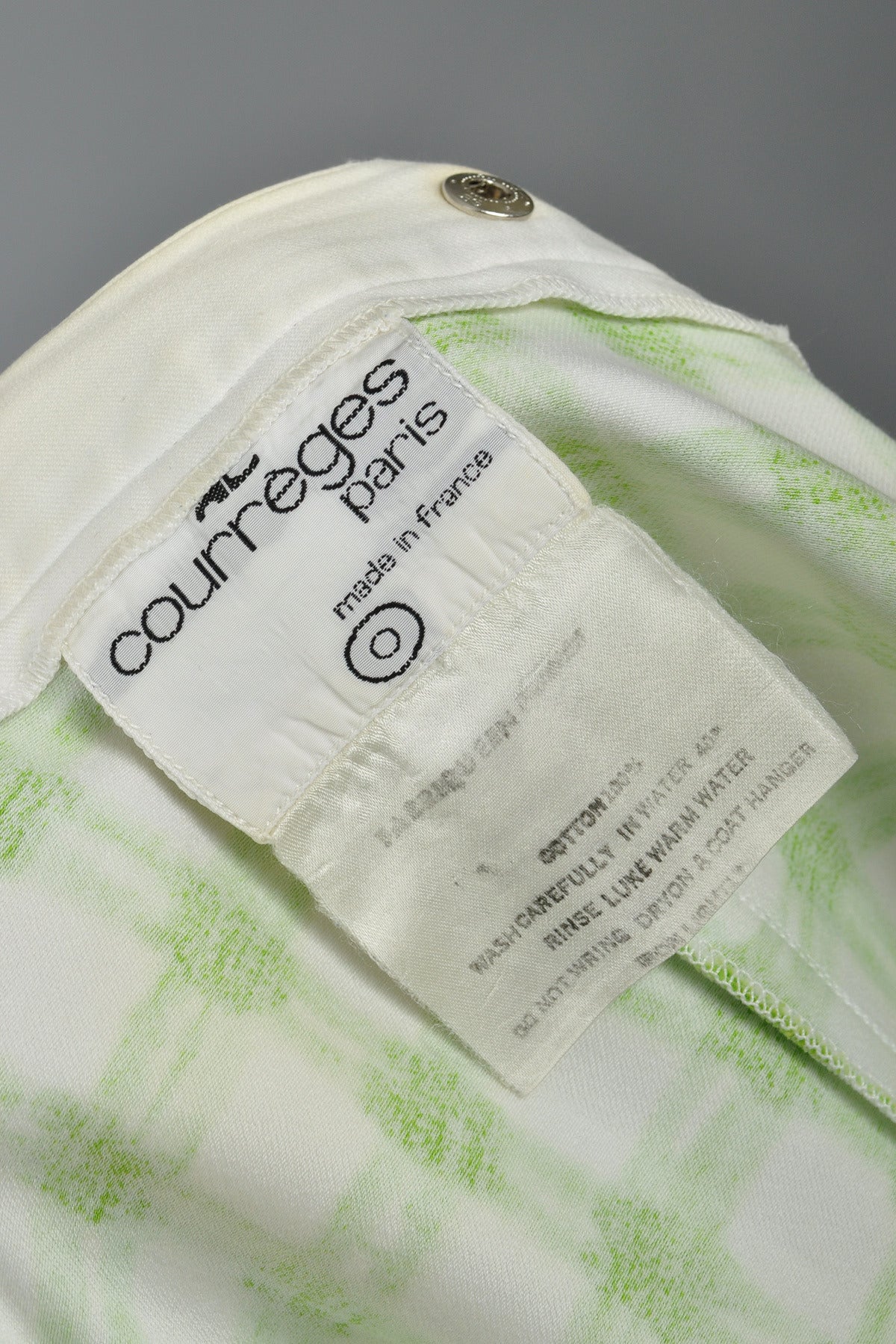 1960s Courrèges Green + White Plaid Snap-Side Dress For Sale 6