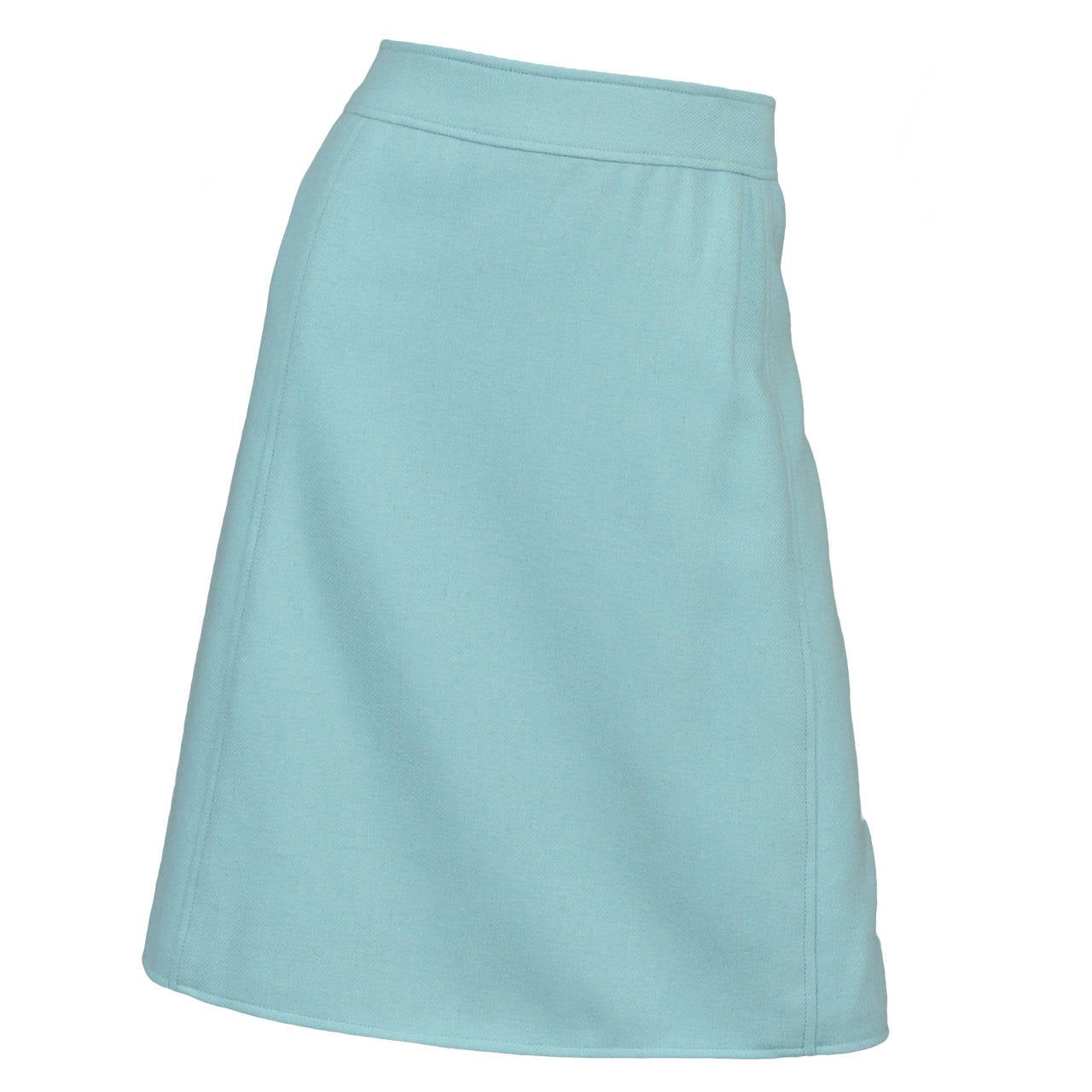 1960s Courrèges Numbered Blue Wool Blend Skirt at 1stDibs