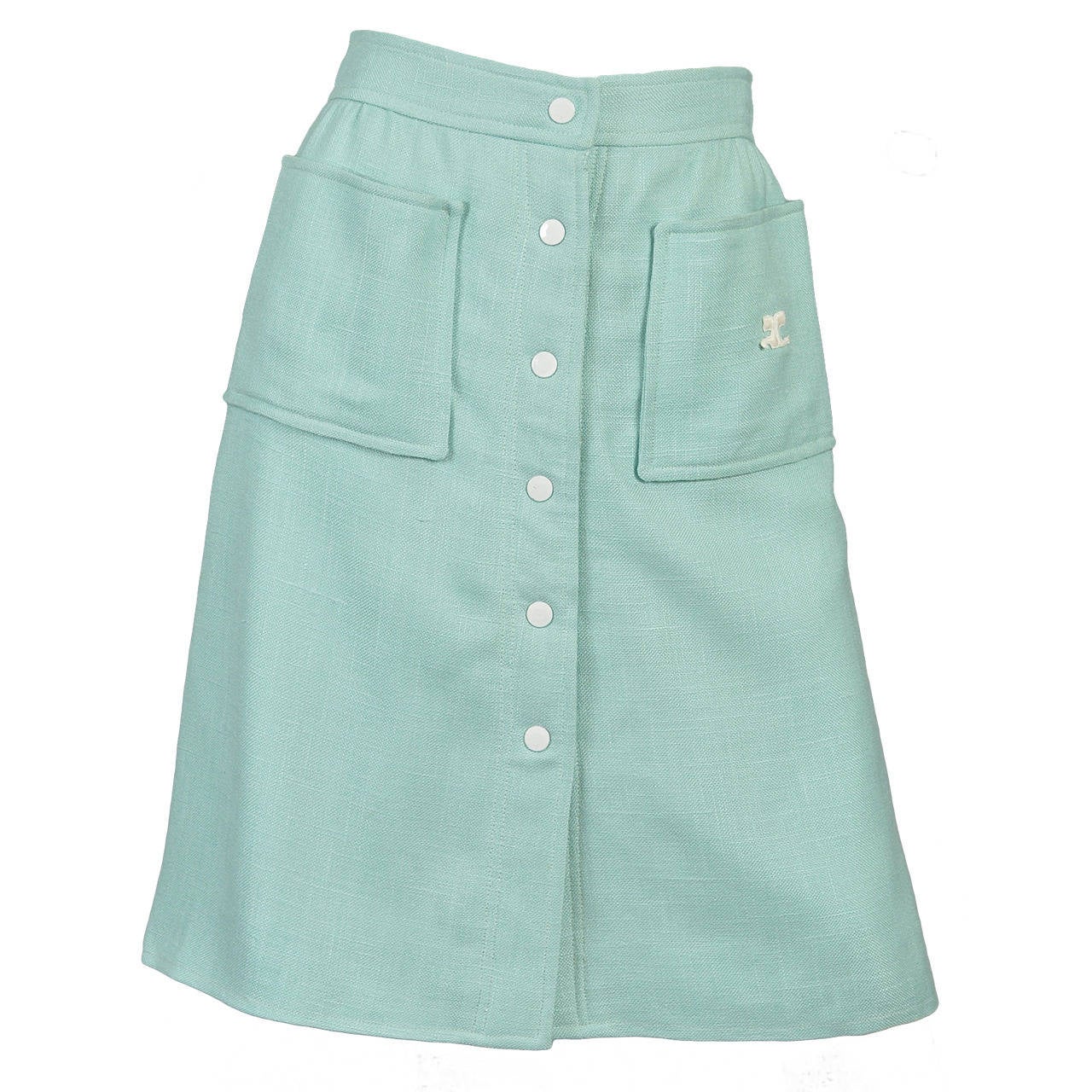 1960s Courrèges Numbered Snap-Front Skirt