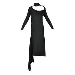 Iconic Jean Paul Gaultier Charcoal Knit Scarf Dress