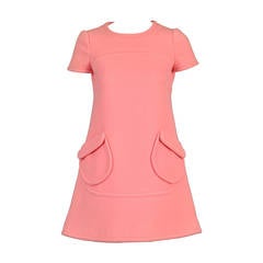 1960s Torrente Haute Couture Space Age Wool Mini Dress