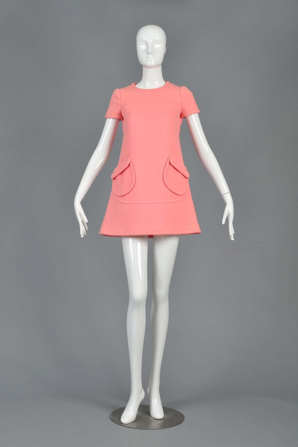 1960s Torrente Haute Couture Space Age Wool Mini Dress at 1stDibs