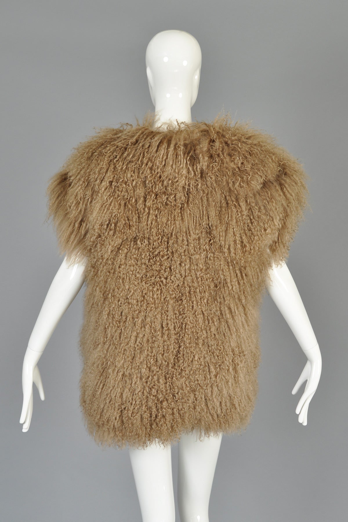 Ultra Shaggy 1980s Mocha Mongolian Lamb Fur Vest 2