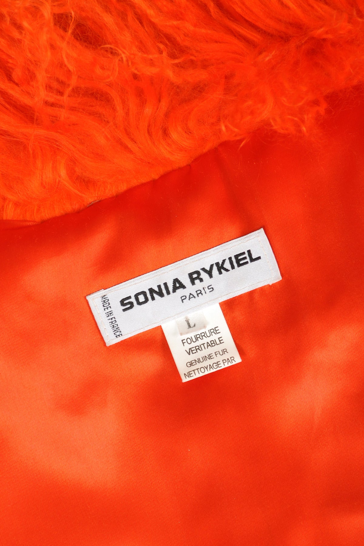 Sonia Rykiel Cropped Day-Glo Orange Mongolian Lamb Fur Coat 3