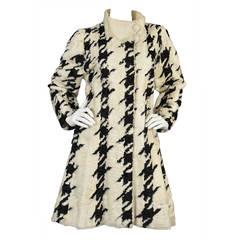 Mod 1960s Houndstooth Swakara Broadtail Fur Coat