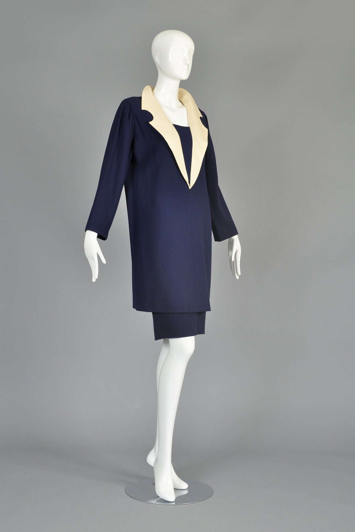 c. 1992 Pierre Cardin Haute Couture Skirt plus Tunic Shift Dress For Sale 1