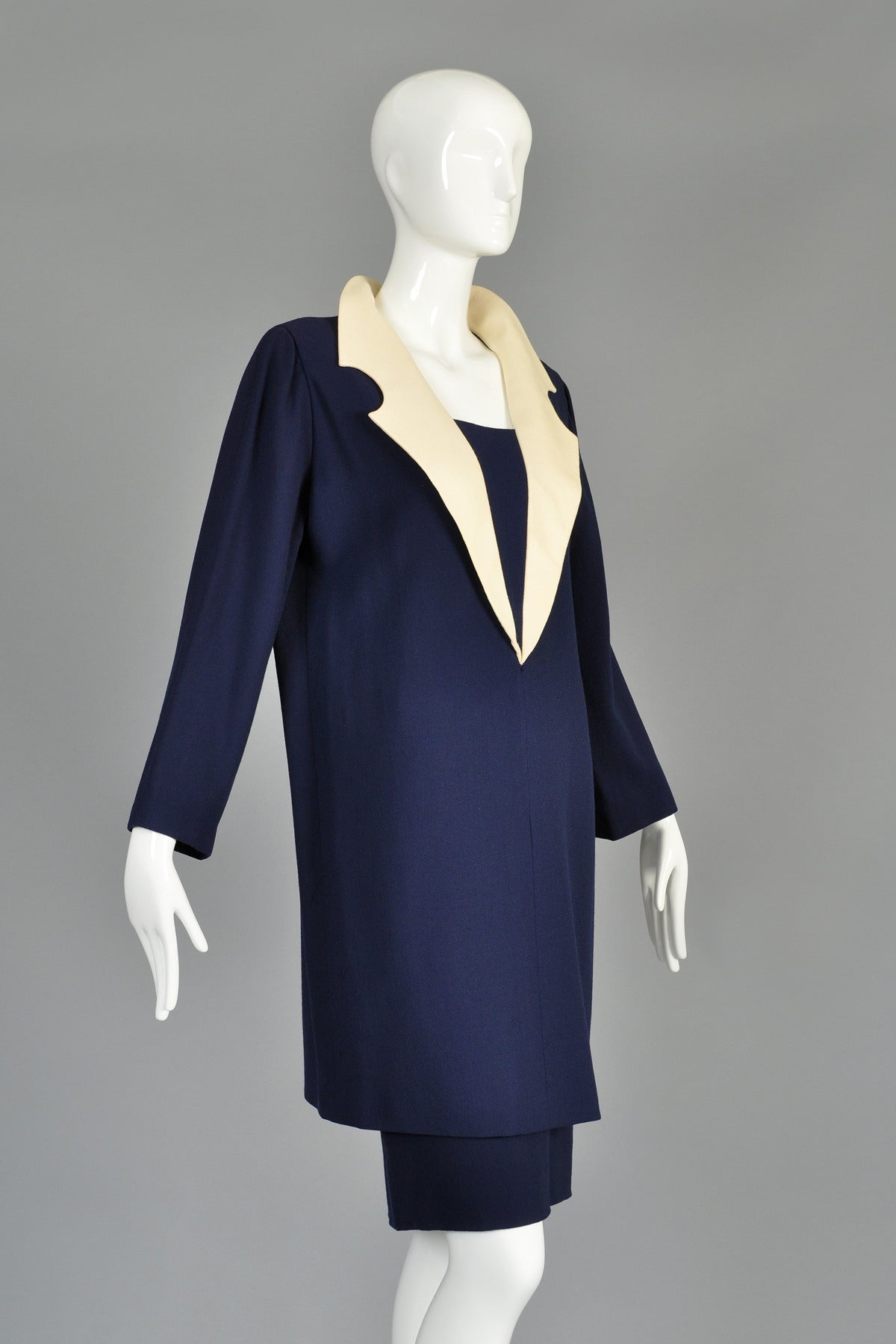 c. 1992 Pierre Cardin Haute Couture Skirt plus Tunic Shift Dress For Sale 2