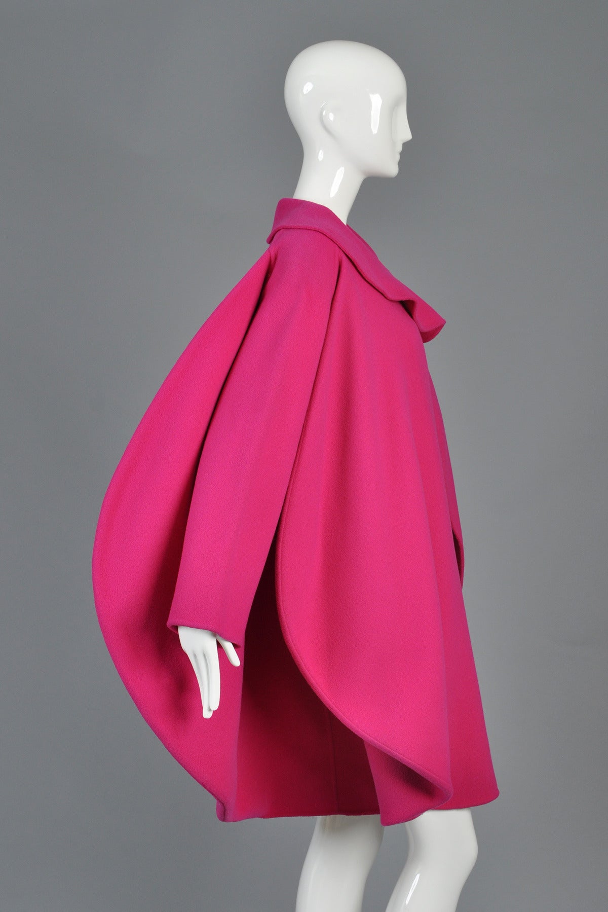 Iconic 1987 Pierre Cardin Haute Couture Fin-Backed Coat For Sale 1