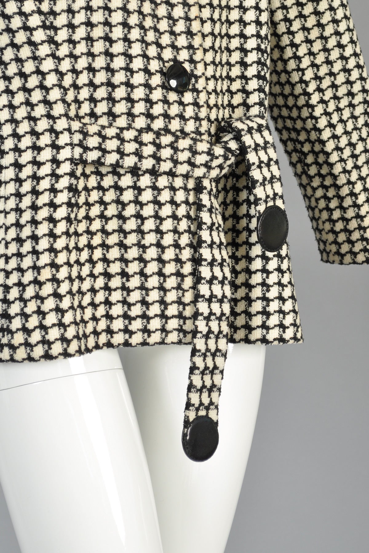 F/W 1993 Pierre Cardin Haute Couture Houndstooth Jacket with Vinyl Tie 4