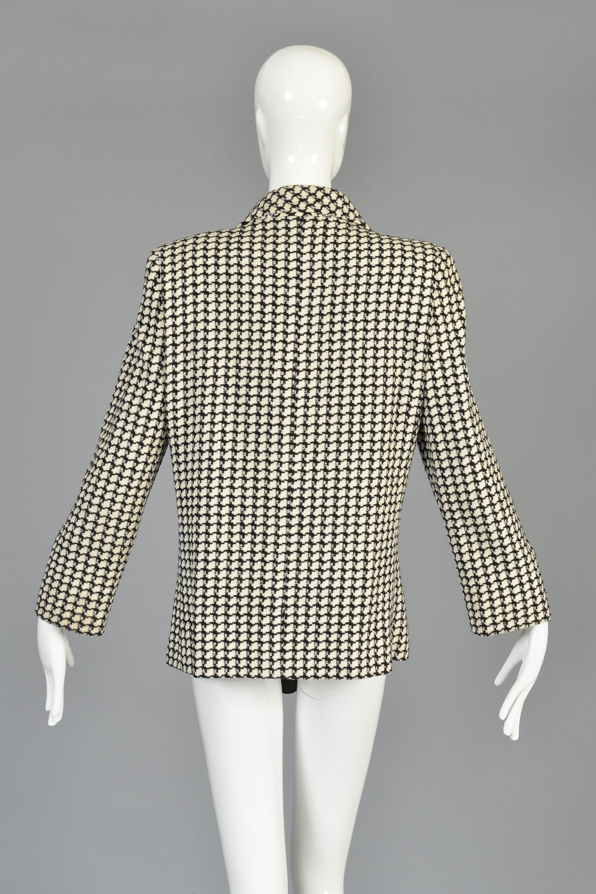 F/W 1993 Pierre Cardin Haute Couture Houndstooth Jacket with Vinyl Tie 5