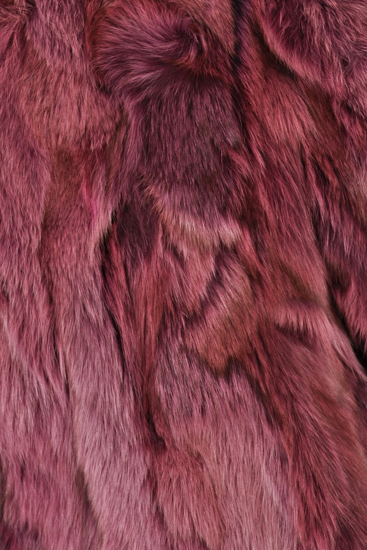 Raspberry Colored Cropped Fox Fur Coat 4