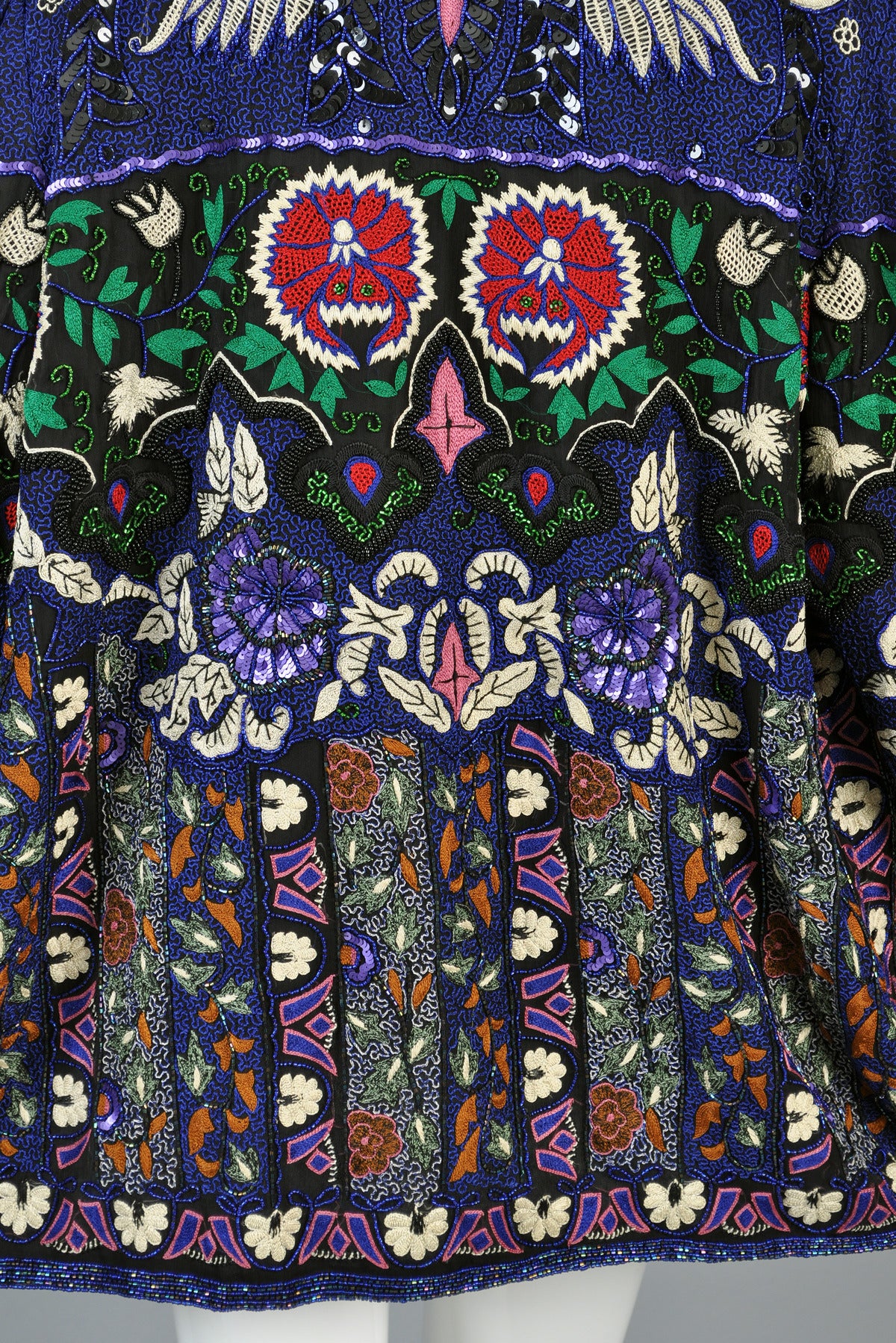 Embroidered + Beaded Art Nouveau Inspired Silk Jacket For Sale 3