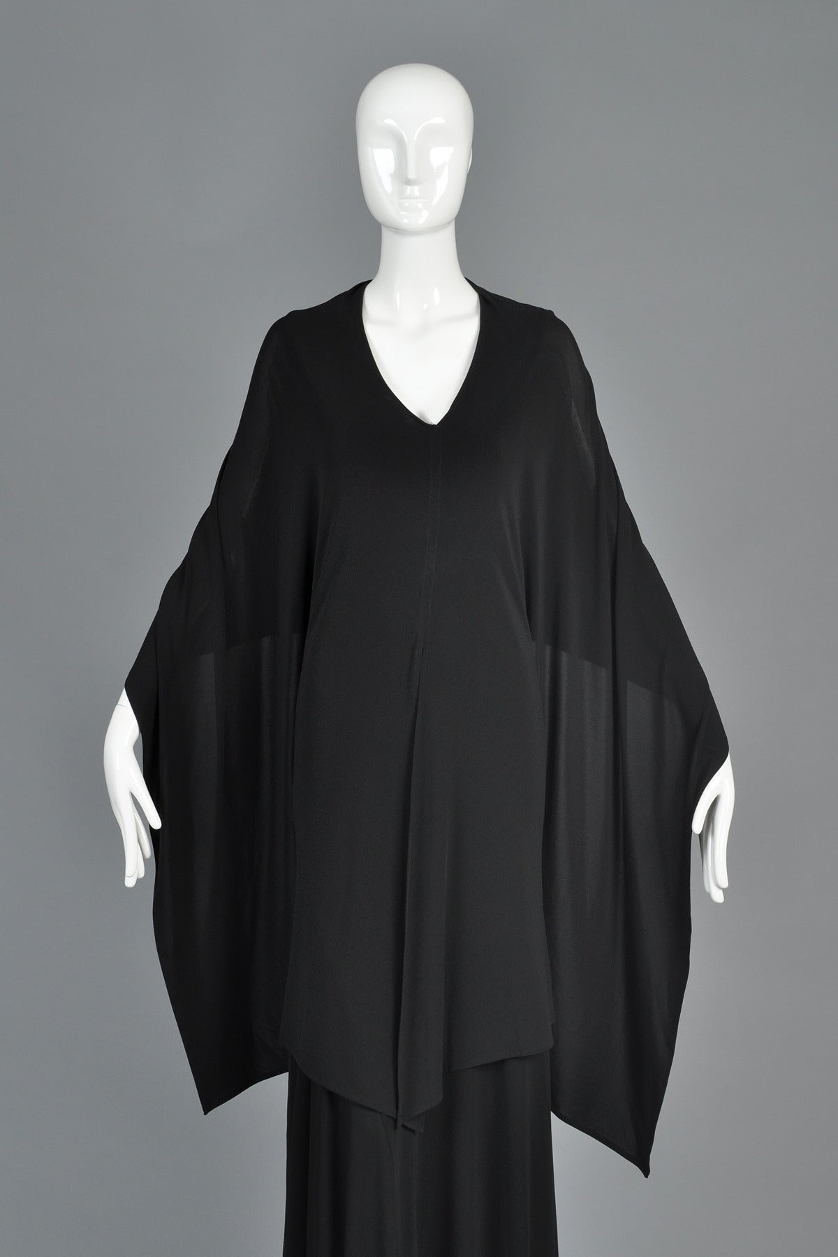 Black Recent Eun Hwa Caped Jersey Maxi Dress