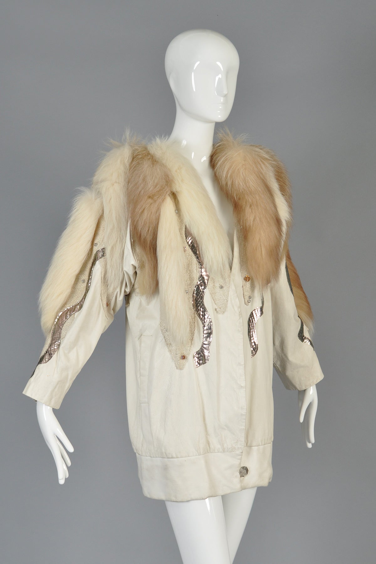 Women's Kip Kirkendall Avant Garde Leather, Snakeskin + Fox Fur Jacket