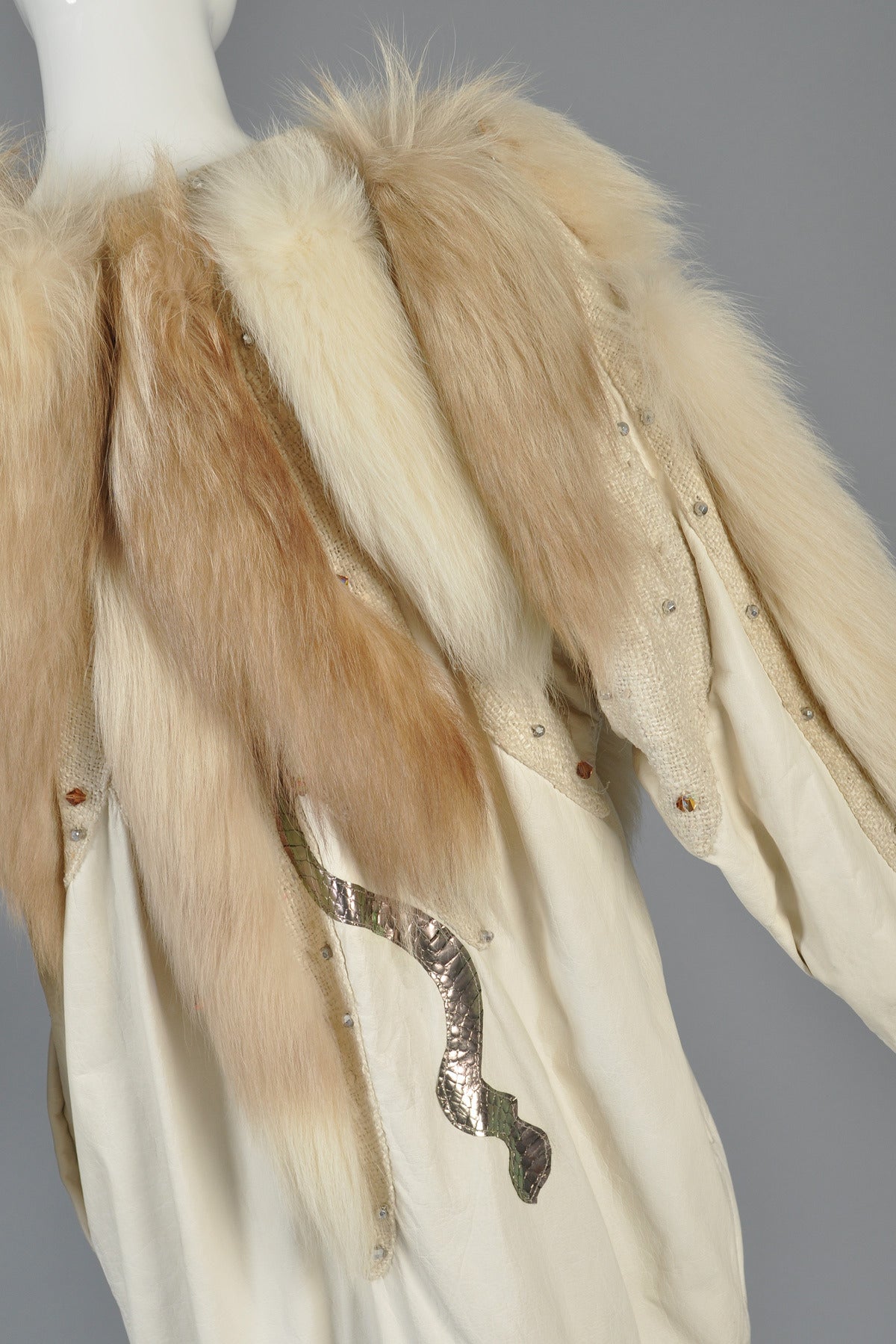 Kip Kirkendall Avant Garde Leather, Snakeskin + Fox Fur Jacket 5