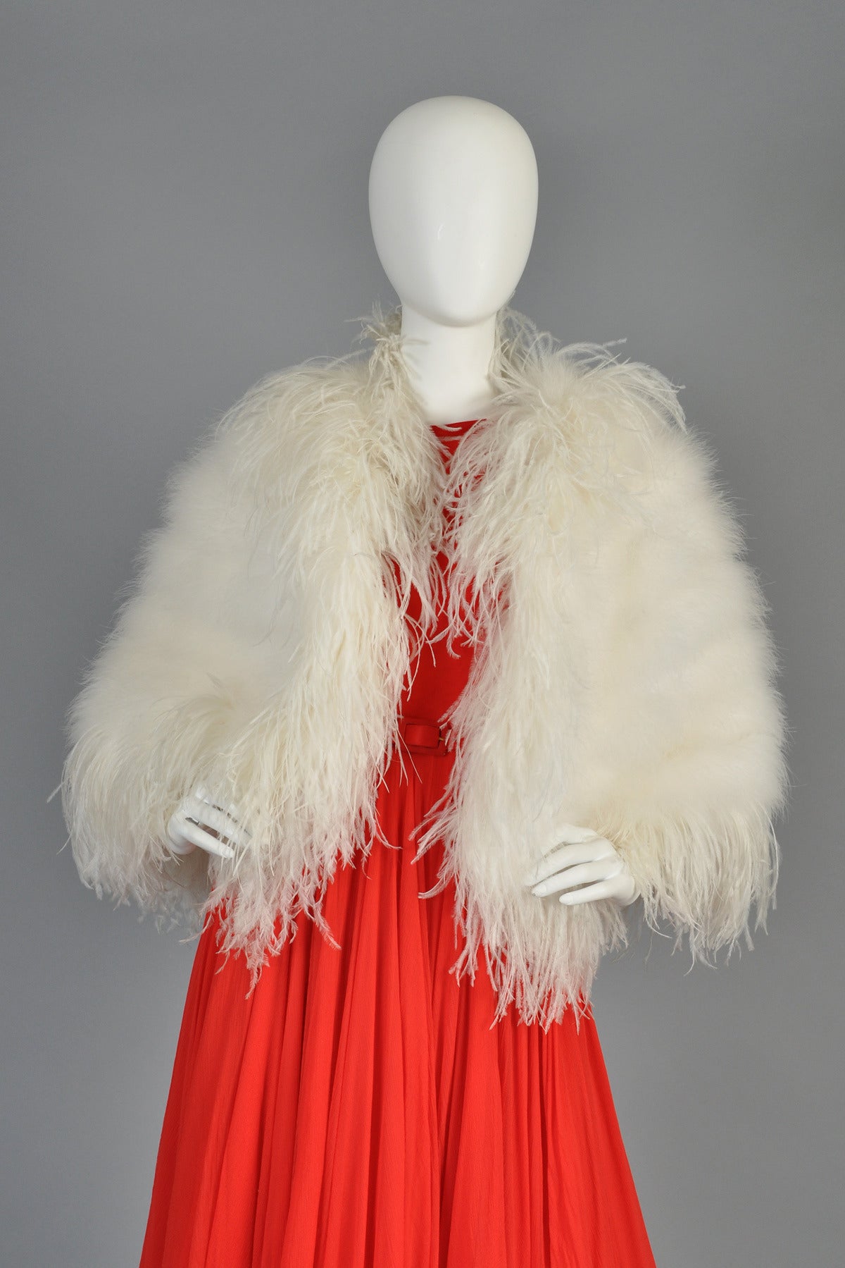 Women's 1970s Marabou + Ostrich Feather Cape