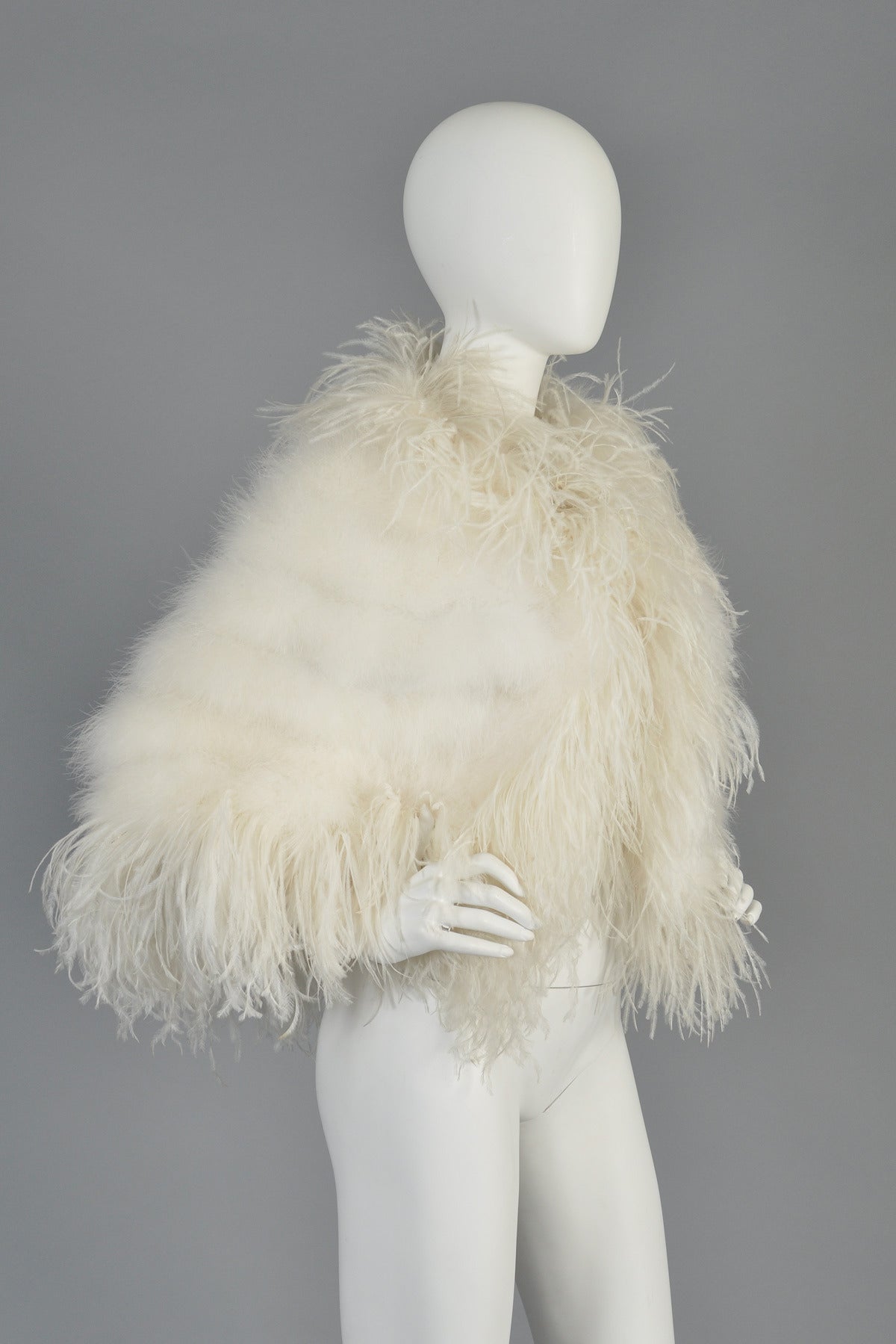 1970s Marabou + Ostrich Feather Cape 1