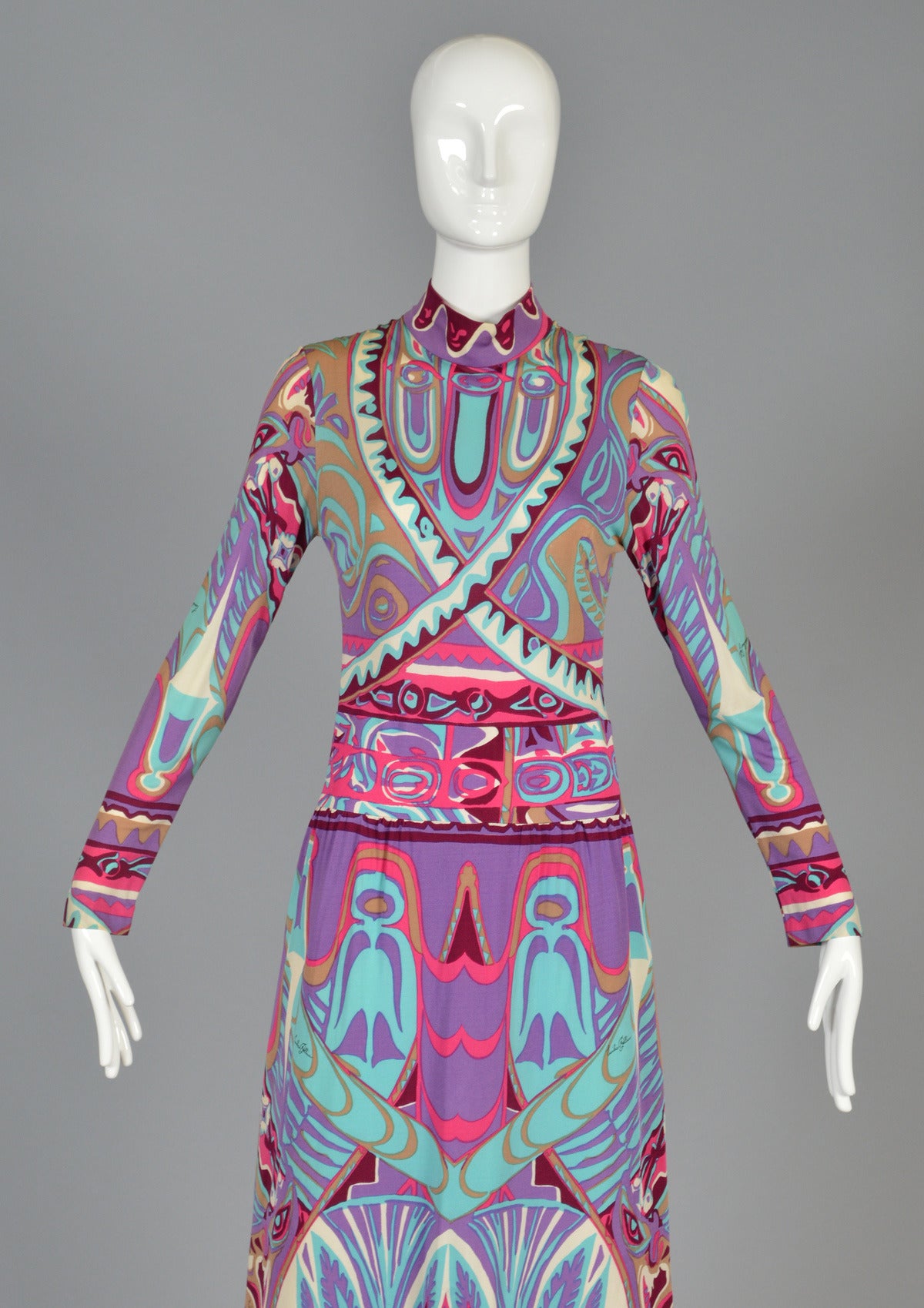 Women's Emilia Bellini 1960s Silk Jersey Maxi Dress