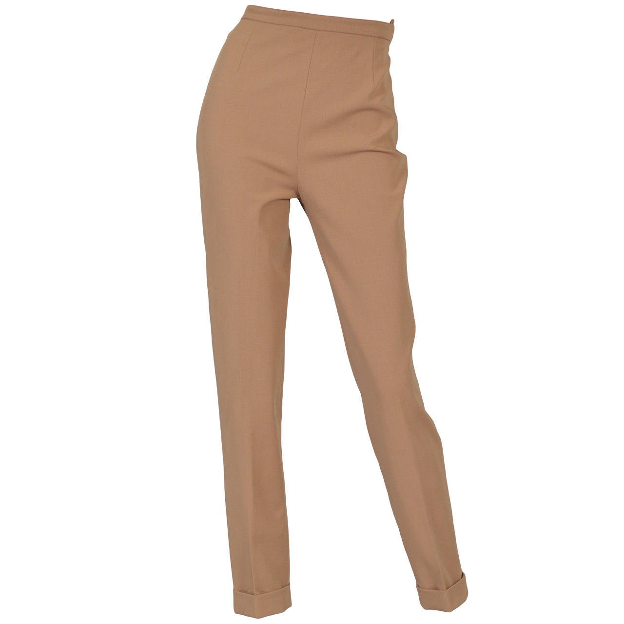 Hermes High Waisted Cuffed Riding Trousers For Sale