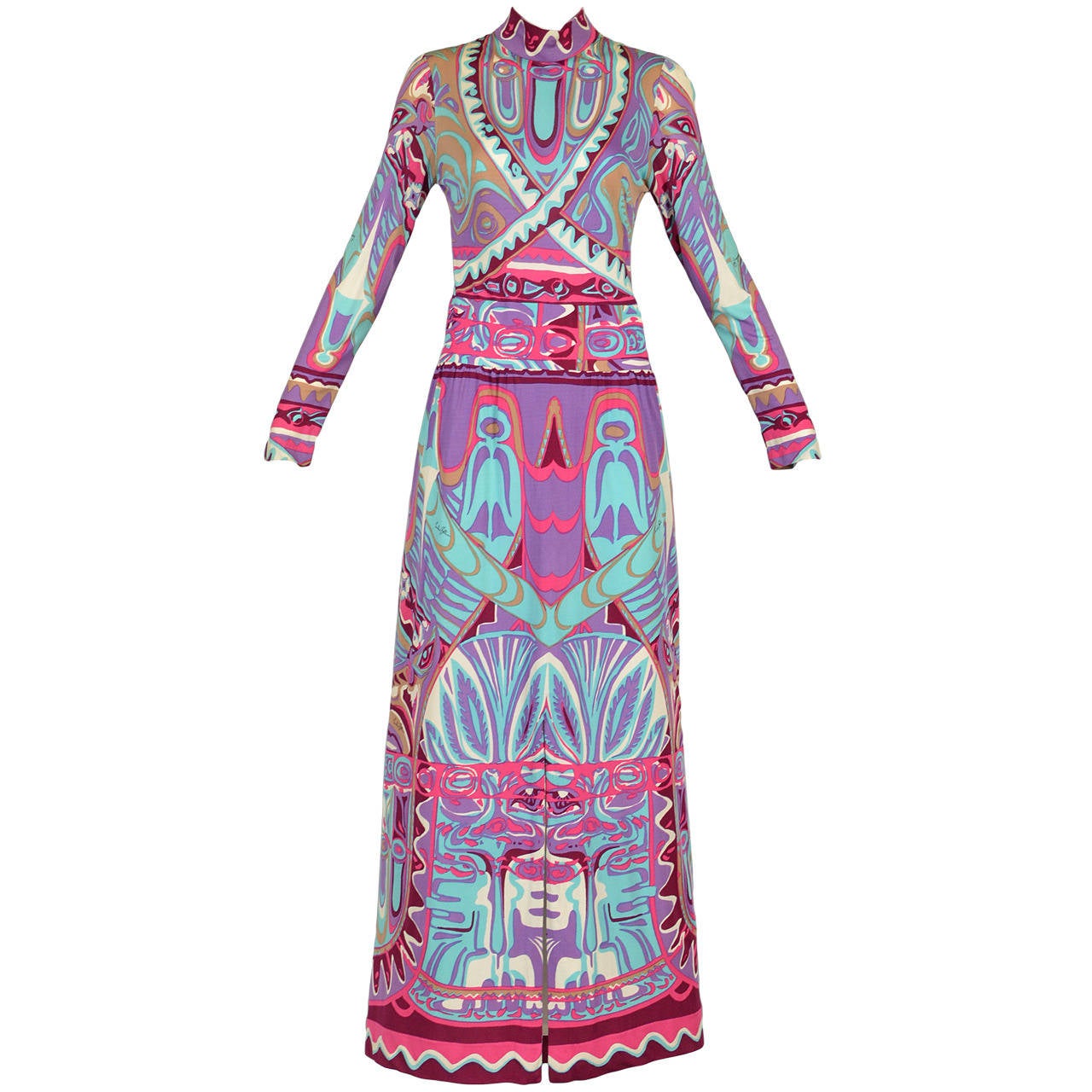 Emilia Bellini 1960s Silk Jersey Maxi Dress