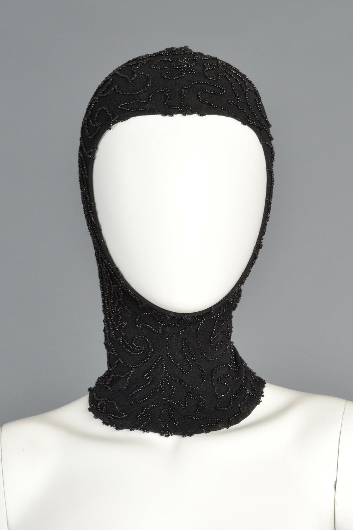 Spectacular 1980's Giorgio di Sant'Angelo Beaded Balaclava In Excellent Condition In Yucca Valley, CA