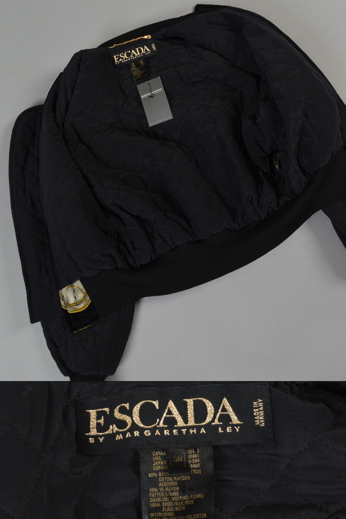 Escada Velvet + Silk Bomber Jacket With Clocks 6