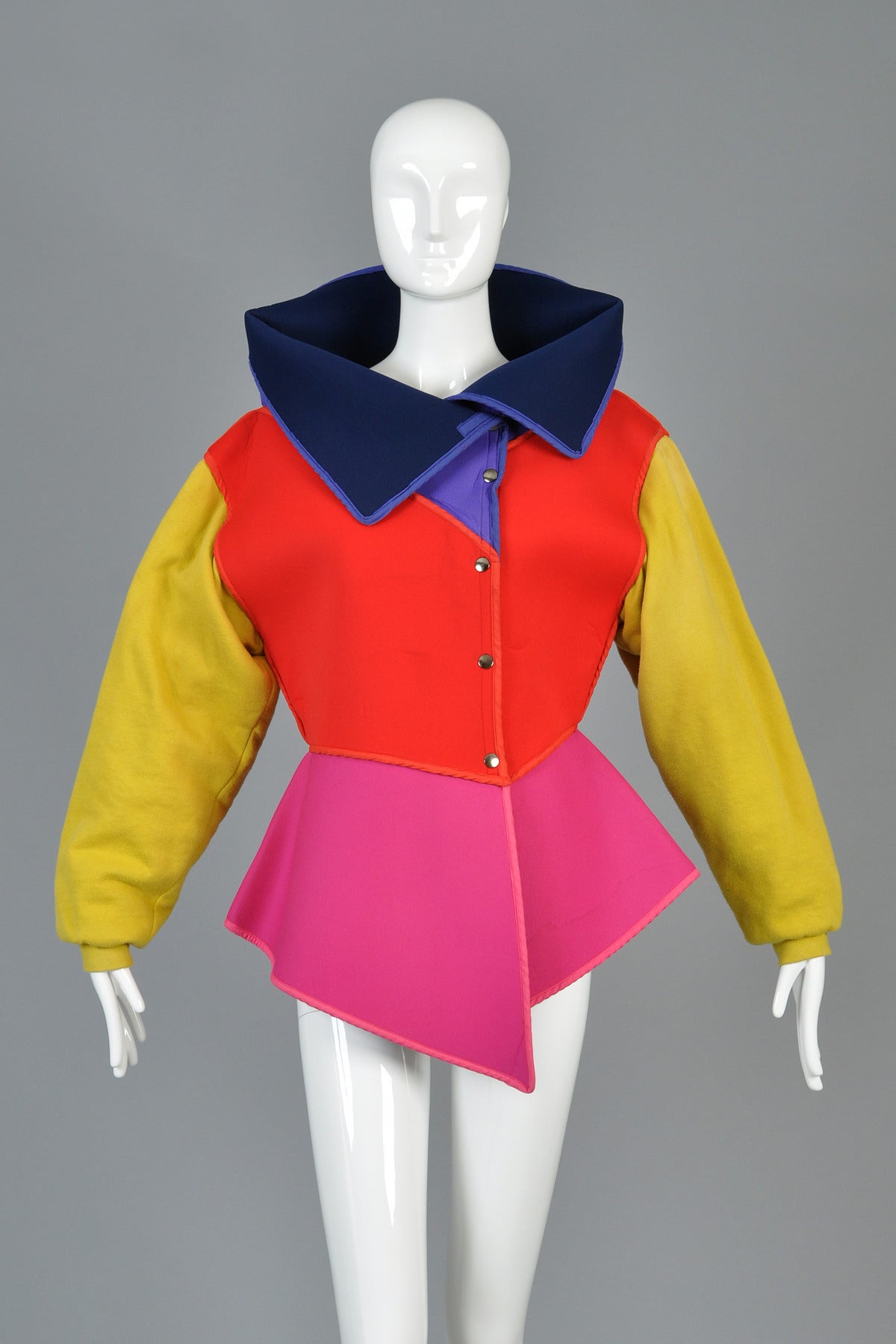 Circa 1983/84 Kansai Yamamoto Colorblocked Neoprene Jacket In Excellent Condition In Yucca Valley, CA