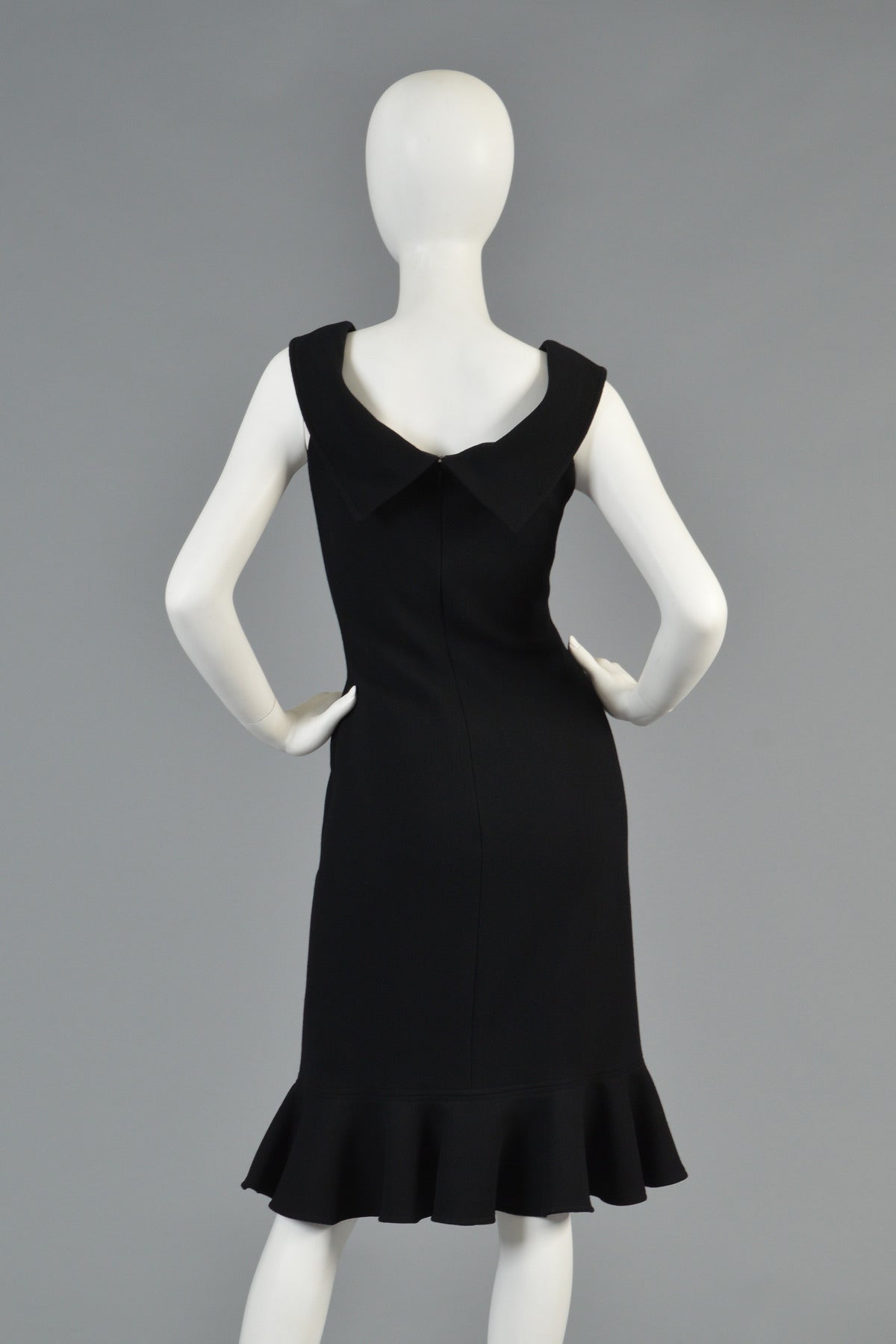 Sexy Architectural 1980's Oscar de la Renta Little Black Dress 5