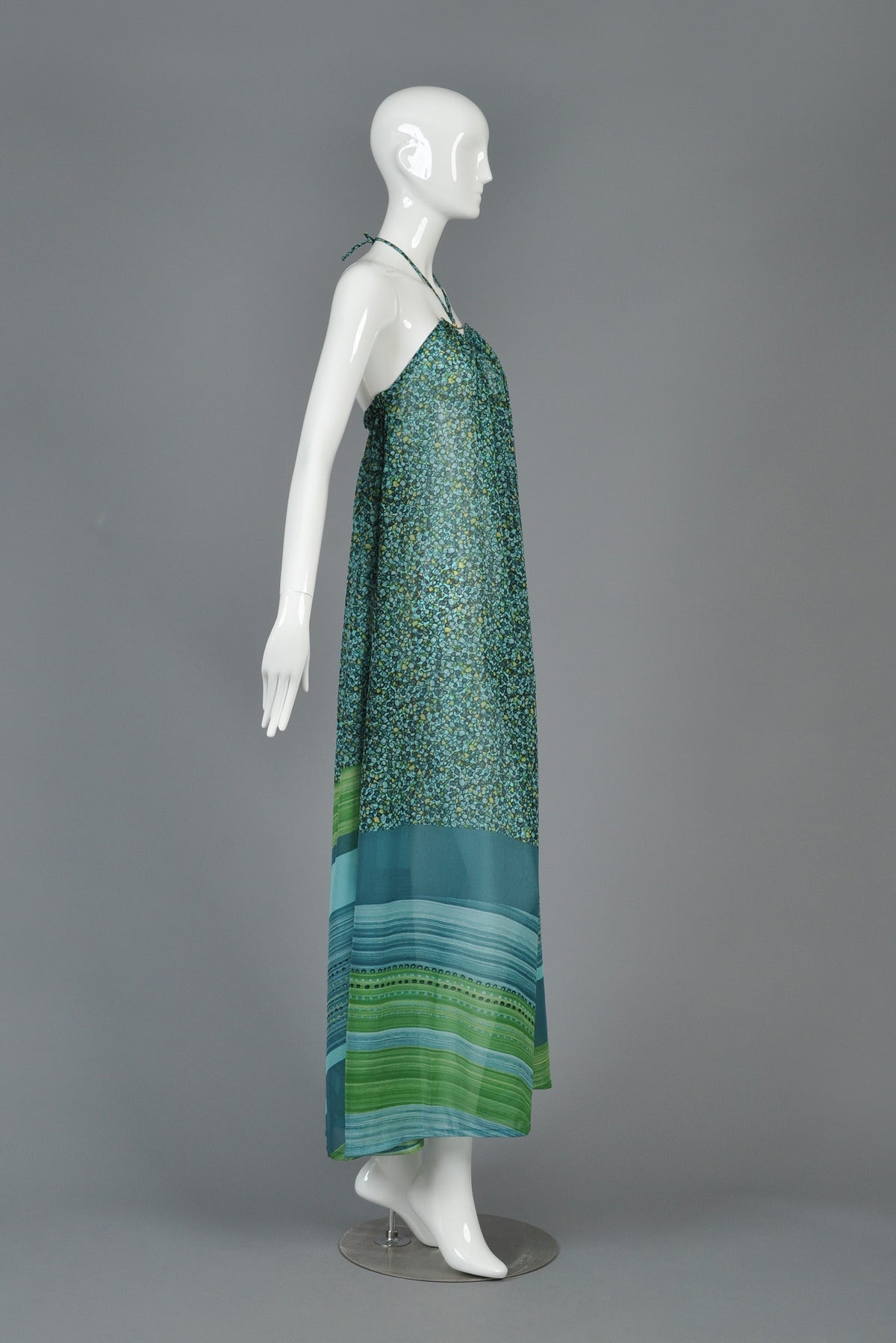 Pierre Cardin 1970s Maxi Dress with Metal Detail 3