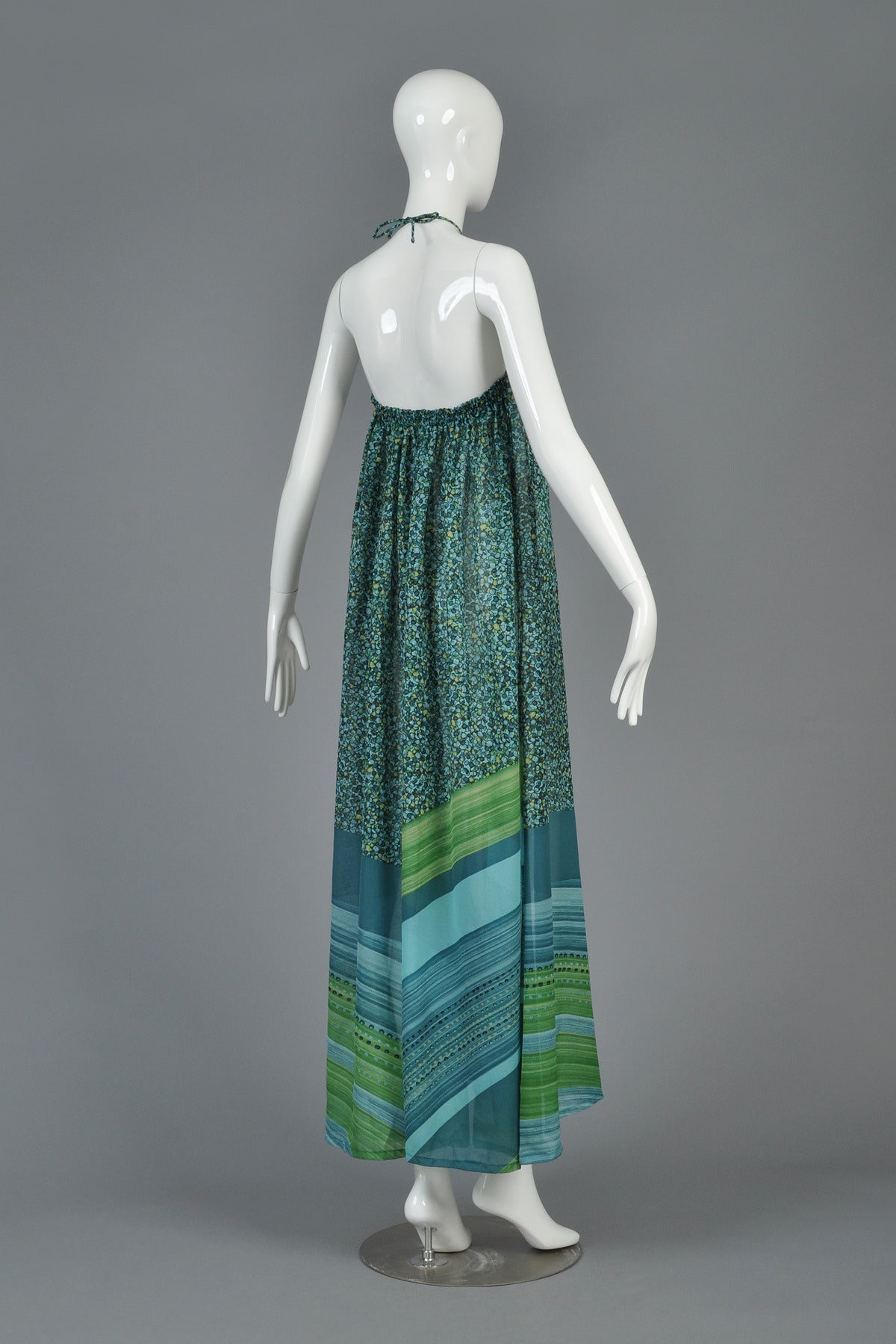 Pierre Cardin 1970s Maxi Dress with Metal Detail 4