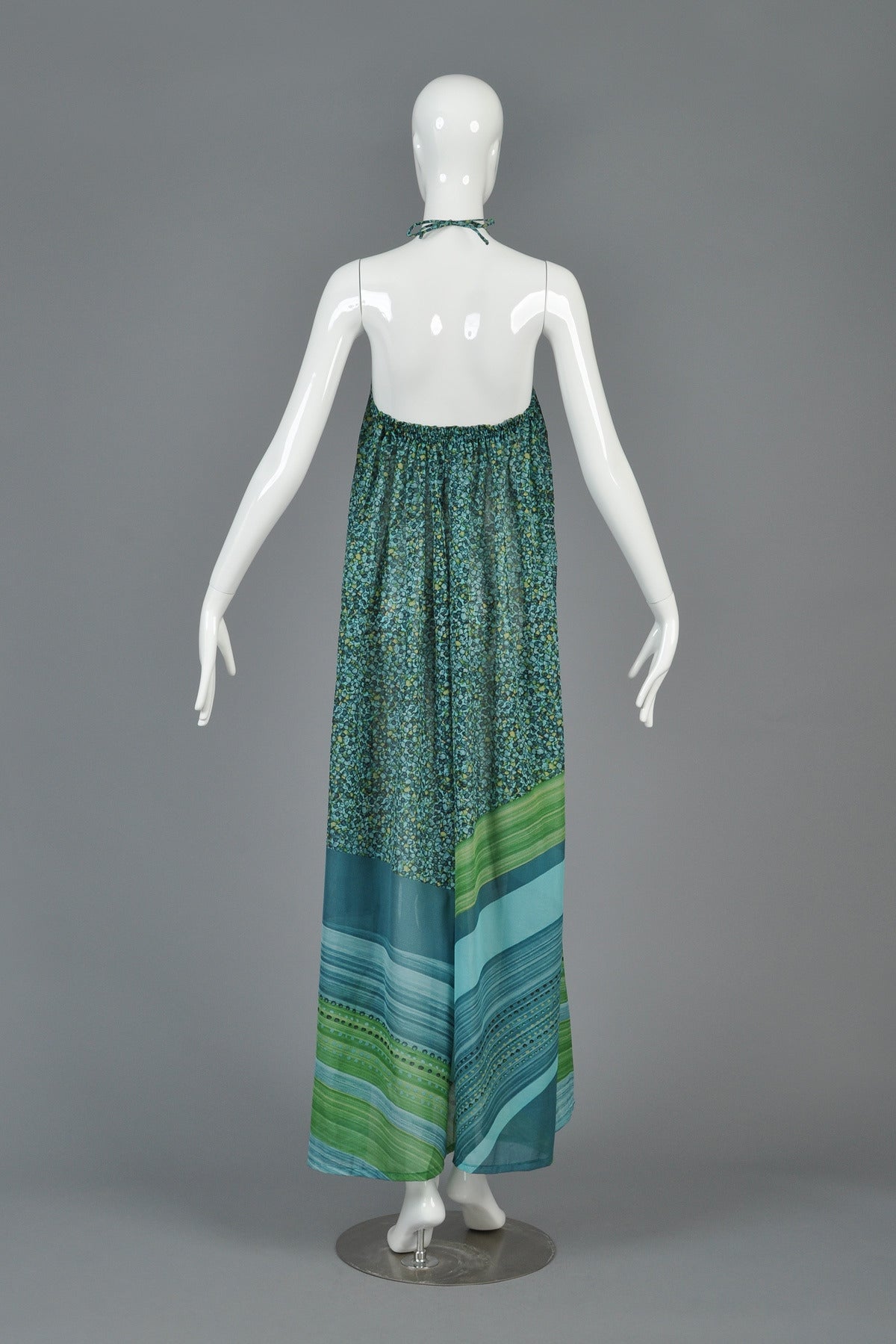 Pierre Cardin 1970s Maxi Dress with Metal Detail 5