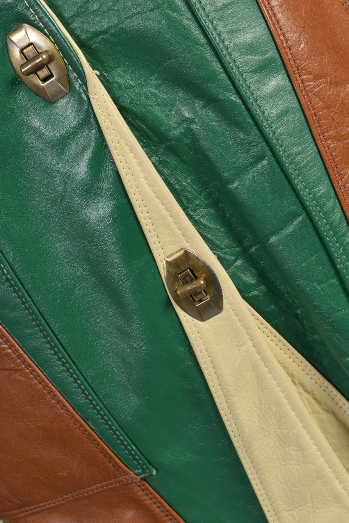1970's Custom Made Patchwork Leather Jacket w/ Shearling Lining 3