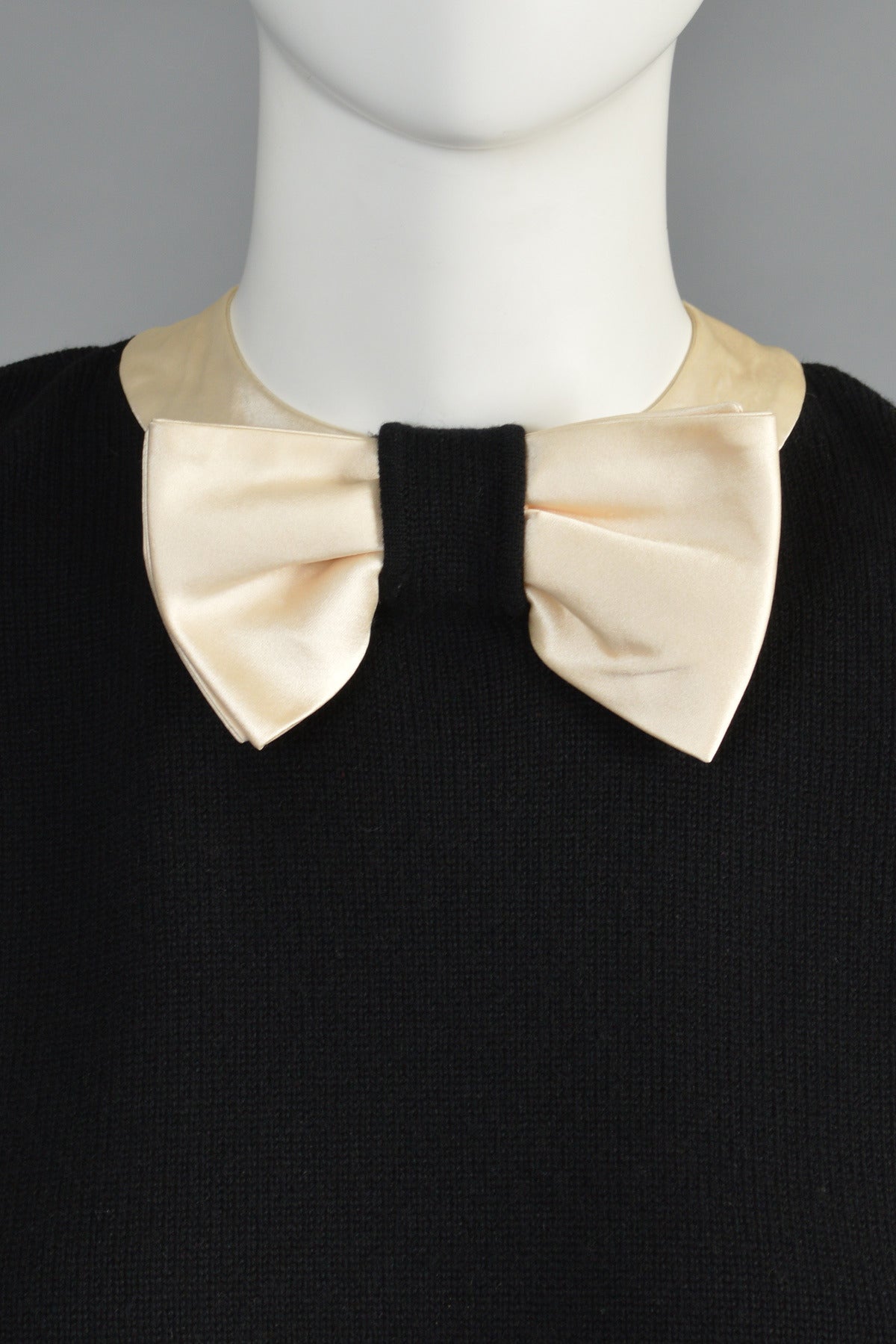 Women's 1980's Valentino Cashmere + Silk Tuxedo Sweater
