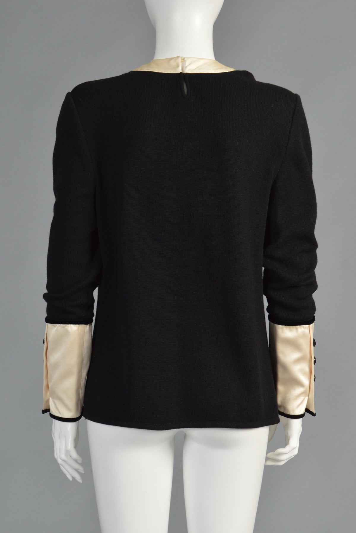 1980's Valentino Cashmere + Silk Tuxedo Sweater 3