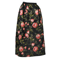 Vintage 1960
s Silk Pouf Skirt with Roses