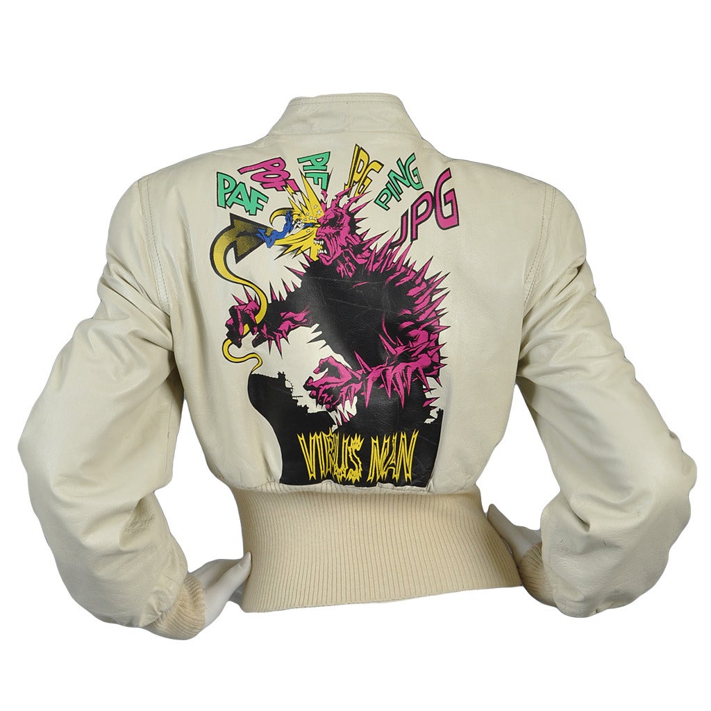 Jean Paul Gaultier 1995/96 Virus Man Leather Jacket For Sale