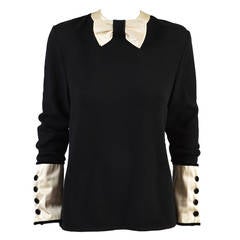 1980
s Valentino Cashmere + Silk Tuxedo Sweater