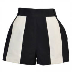 Vintage Claude Montana Black + White Colorblock Shorts