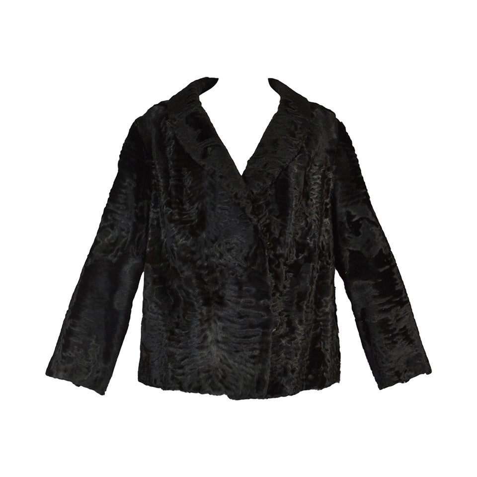 Luxe 1950's Cropped Broadtail Fur Jacket