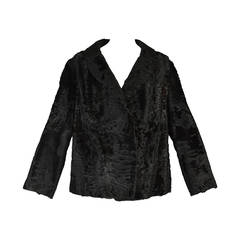 Luxe 1950's Cropped Broadtail Fur Jacket