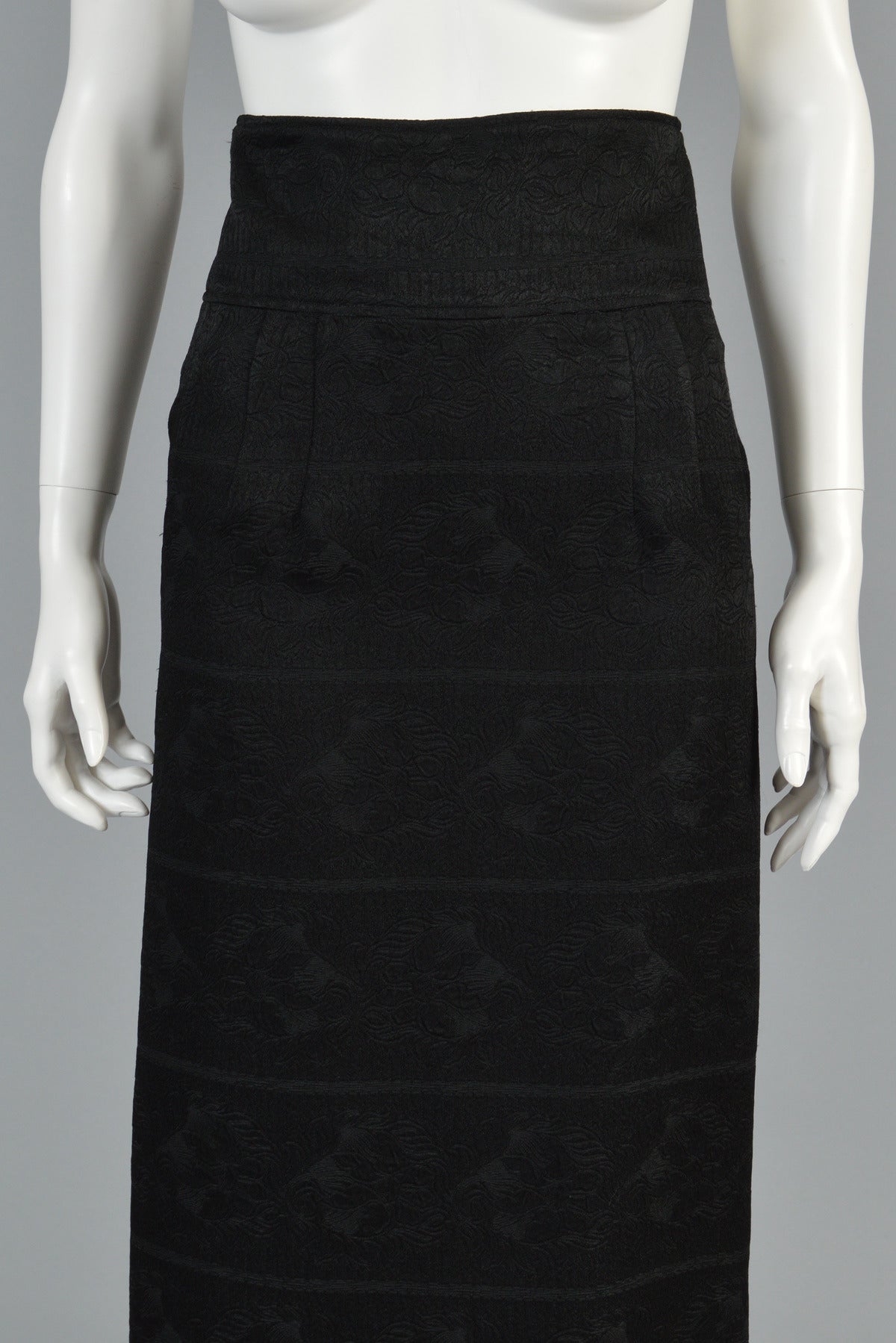 Women's 1980s Matsuda Ultra High Waisted Button Back Skirt For Sale