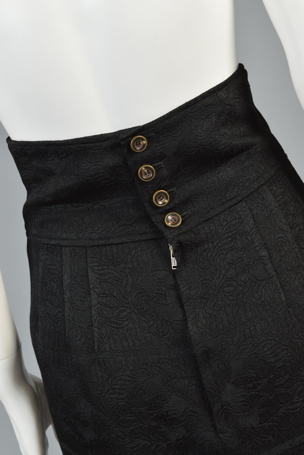 1980s Matsuda Ultra High Waisted Button Back Skirt For Sale 3