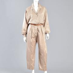 Minimalist Escada Menswear-Look Silk Flight Suit & Cotton Jumpsuit